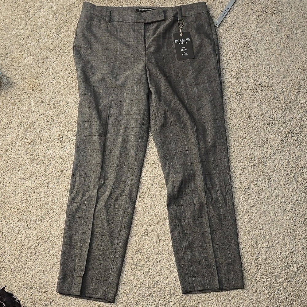 Zara Gray Textured Dress Pants with Straight Leg